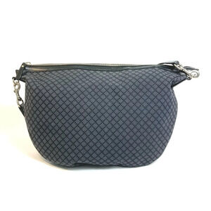 Gucci Canvas Shoulder Bag Gray Diamante Black